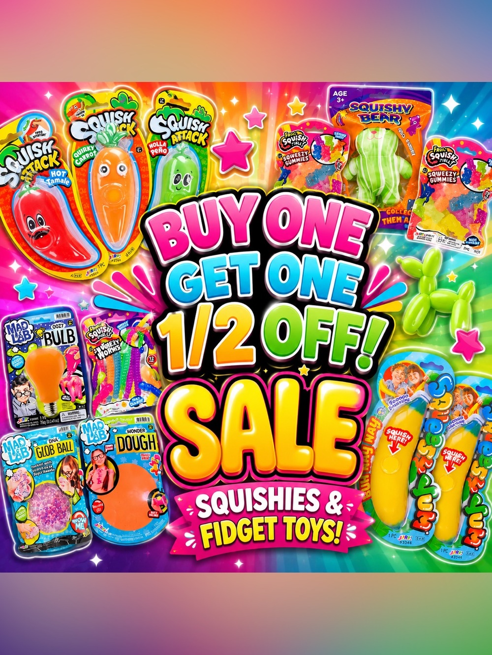 🧸Squishies & Fidget TOY SALE! BOGO 50% OFF! 👀